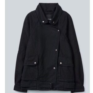 Aritzia Wilfred Free Denim Jacket Size Medium Oversized Utility‎ Linen Cotton